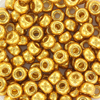 Guld Glasperler, Miyuki Rocailles Seed Beads, Duracoat Galvanized Gold, 6/0 4202