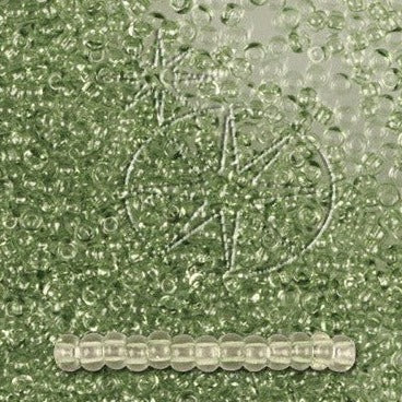 Grøn Glasperler lys, Preciosa Seed Beads, green 3 dyed crystal 01163