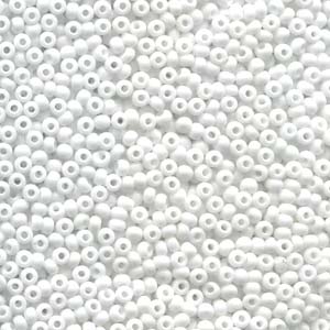 Preciosa Seed Beads - Hvide Glasperler, Preciosa, Natural Opaque Chalkwhite, Storkøb