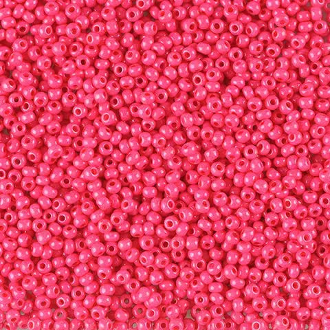 Pink glasperler, preciosa, intensive dark pink dyed chalkwhite, storkøb 