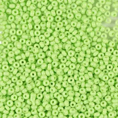 Grønne glasperler, preciosa, natural opaque light pastel green, storkøb 