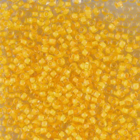 Gule glasperler, preciosa, colour lined yellow transparent crystal, storkøb 