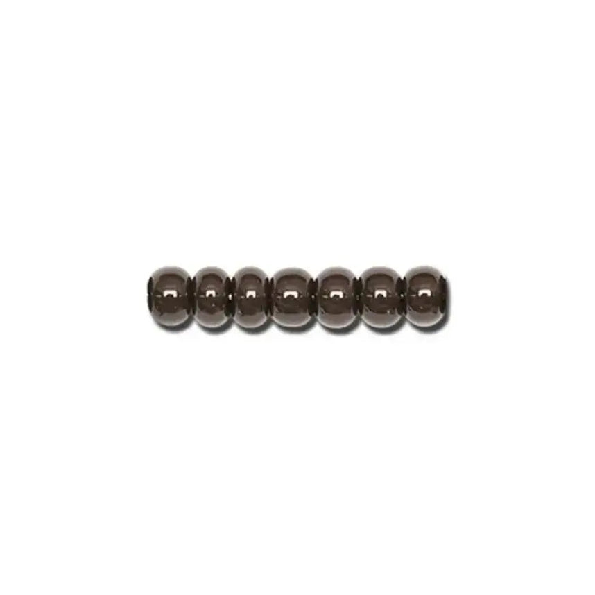 Brune glasperler, preciosa, natural opaque very dark brown