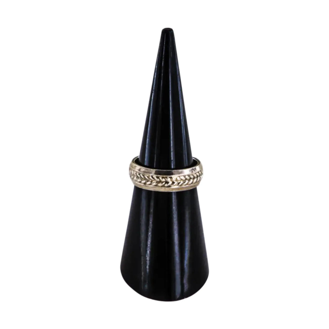 Fingerring, flettet bånd, sterlingsølv 