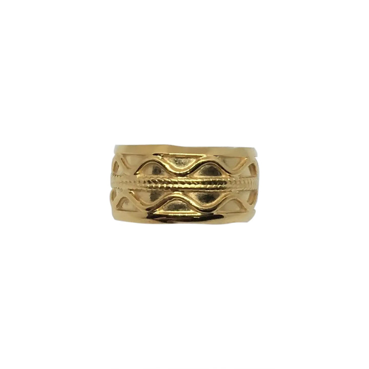 Fingerring, dobbelt bølge, forgyldt sterlingsølv 