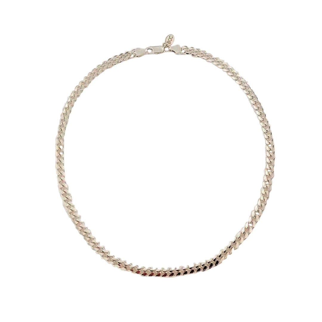 Halskæde, cuban kæde, sterlingsølv, 40 cm/6 mm 