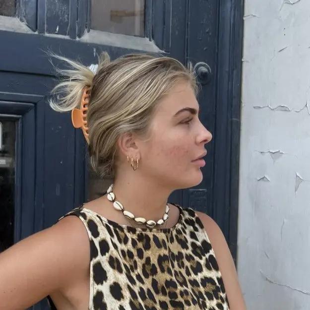 Halskæde, kauri musling choker, justerbar