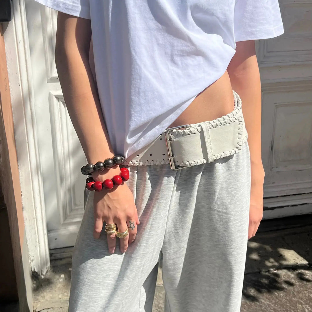 Armbånd, chunky keramik, elastik, 16-17cm, flere varianter 