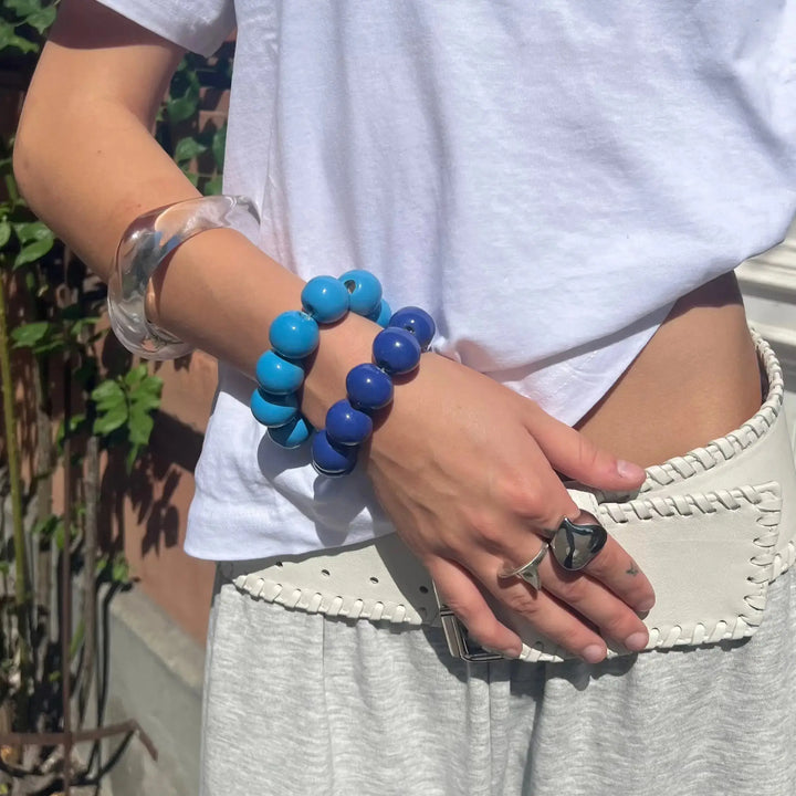 Armbånd, chunky keramik, elastik, 16-17cm, flere varianter 