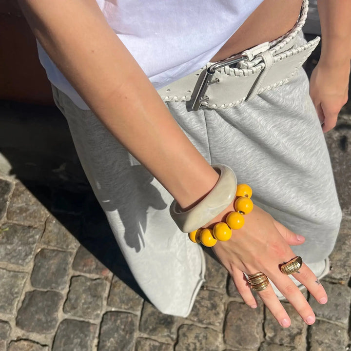 Armbånd, chunky keramik, elastik, 16-17cm, flere varianter 
