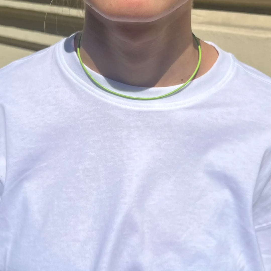 Halskæde, lædersnor, forsølvet messing, flere varianter, 37-40cm Beadhouse of Copenhagen