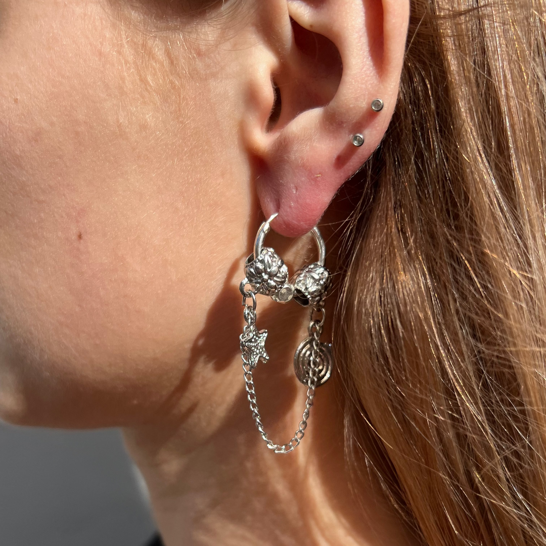Find Ørering, hoop, m. motiver, sølvperler, sterlingsølv, metal hos  Beadhouse of Copenhagen i dag. Husk gratis fragt over 400kr.