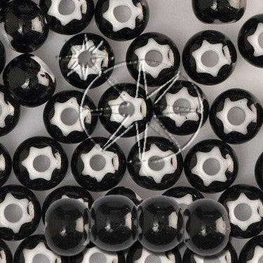 Sort Glasperler, Preciosa Seed Beads, black cornelian star 23708