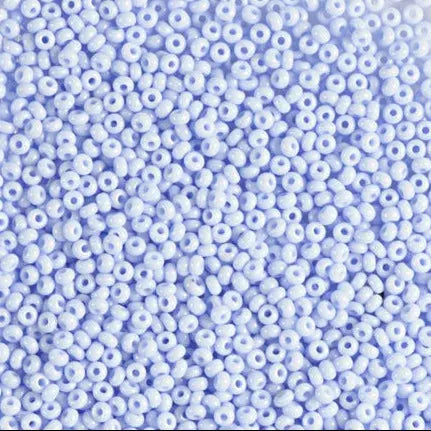 Blå glasperler, preciosa, natural opaque baby blue, storkøb