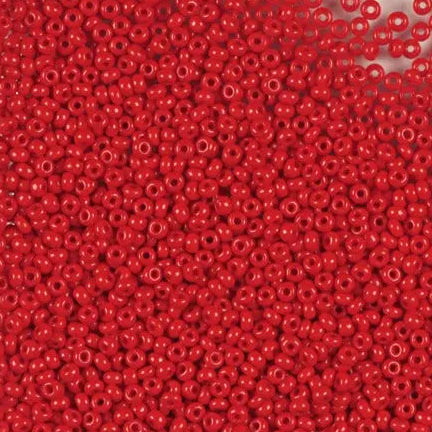 Røde glasperler, preciosa, natural opaque red coral, storkøb