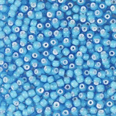 Blå glasperler, preciosa, aqua cornelian round, storkøb 