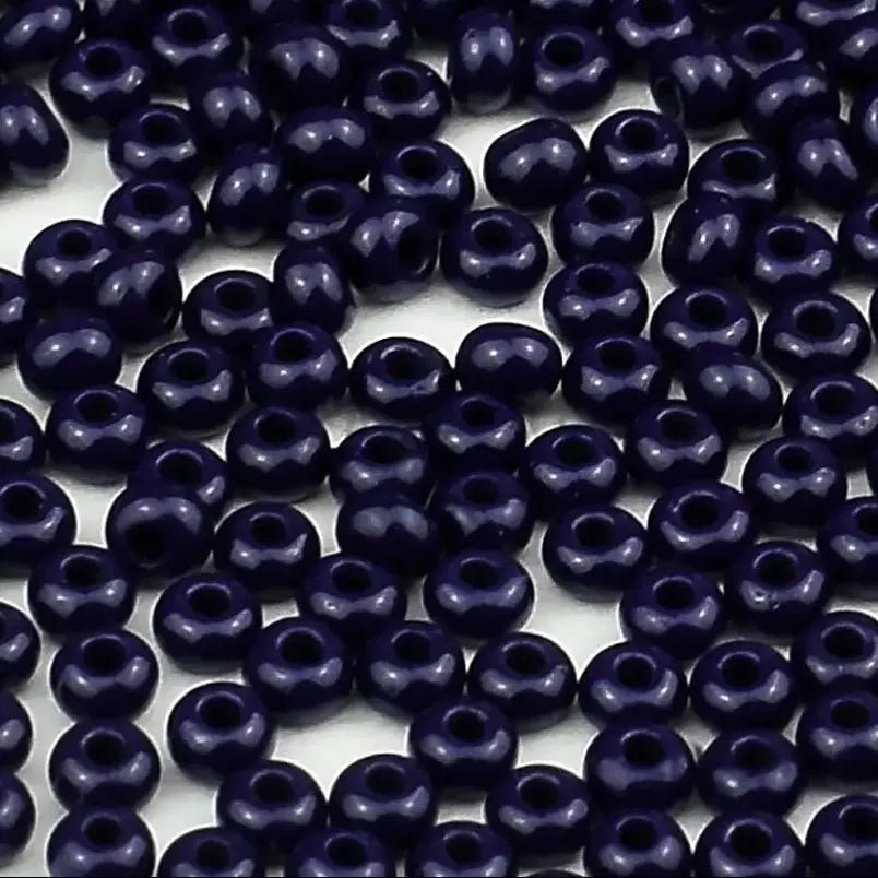 Blå glasperler, preciosa, natural opaque dark blue, storkøb 