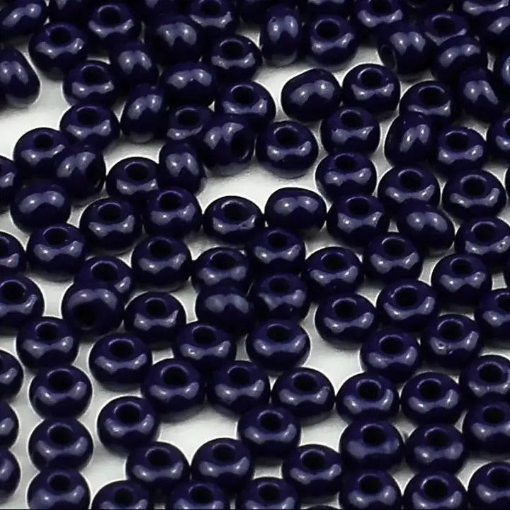 Blå glasperler, preciosa, natural opaque dark blue, storkøb 
