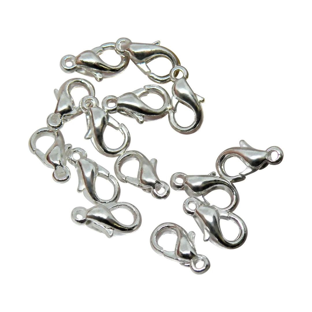 Karabin lås, messing forsølvet, 10mm 