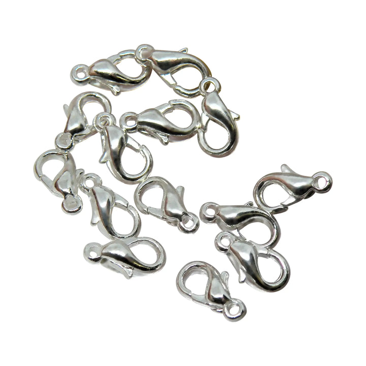 Karabin lås, messing forsølvet, 10mm 