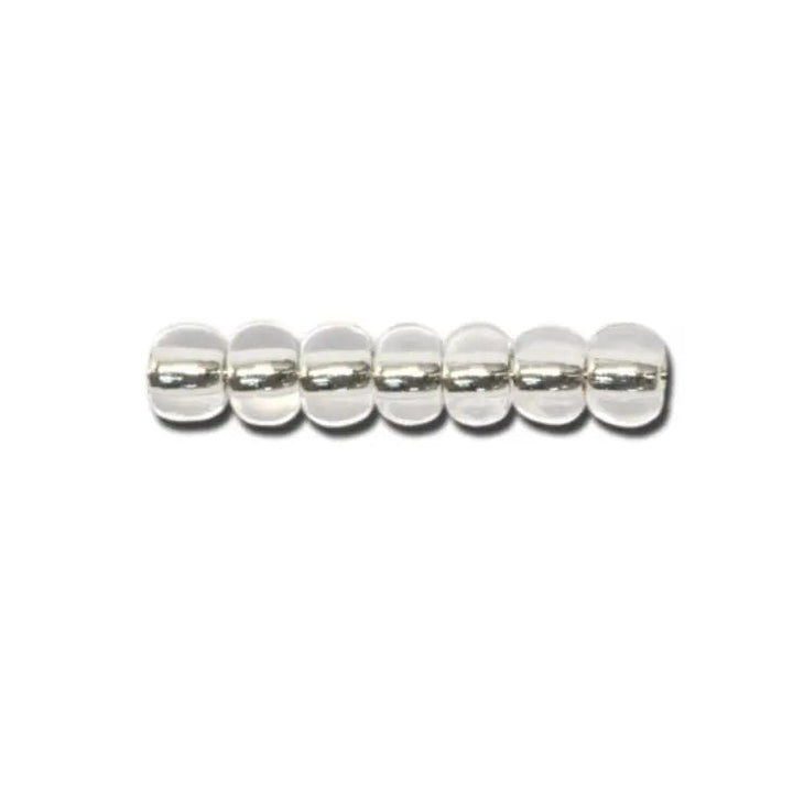 Klare glasperler, preciosa seed beads, silverlined crystal