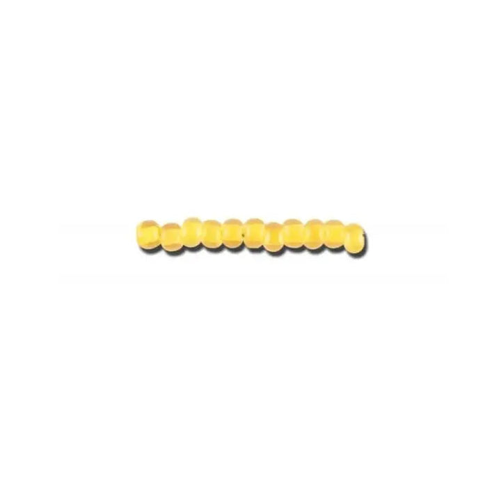 Gule glasperler, preciosa, colour lined yellow transparent crystal, storkøb