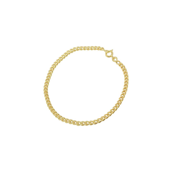 Armbånd, panser facet kæde, forgyldt messing, 17-18 cm/3,2 mm 
