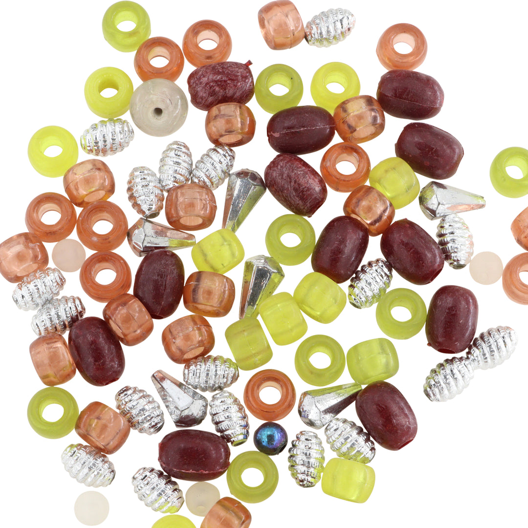 Diverse Andre Perler - Store Perler Til Strik, Plastik, Ribsmix, 50g