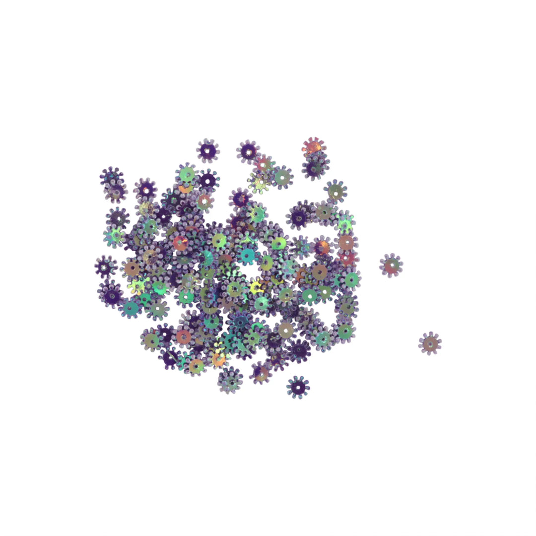 Palietter, blomst, hård, 8mm, med regnbueskær, 10-40g Beadhouse of Copenhagen