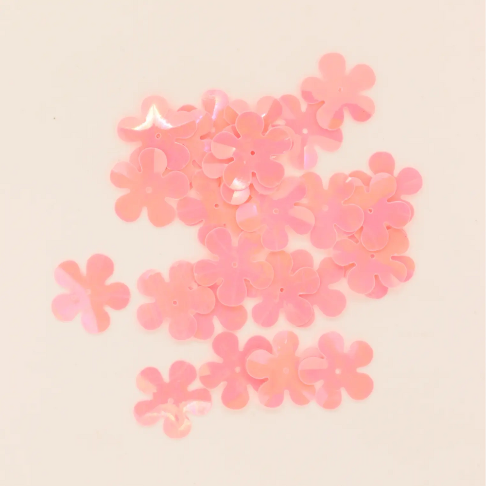 Palietter, blomst, 14-20mm, 10-40g, med regnbueskær, flere varianter Beadhouse of Copenhagen