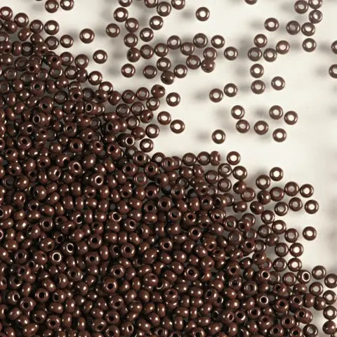 Brune glasperler, preciosa, natural opaque dark brown, storkøb 