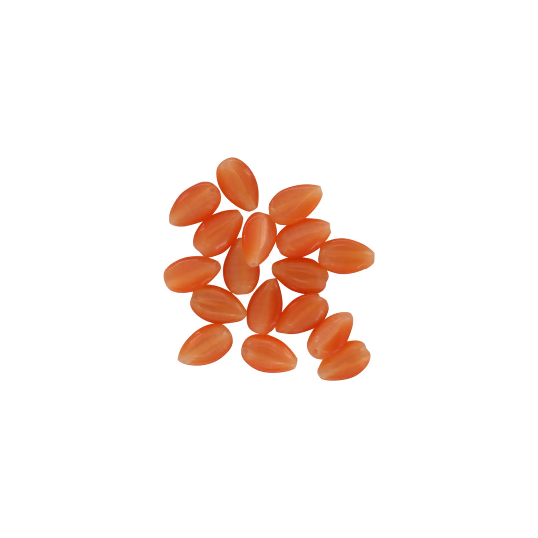 Glasfiberperler, dråbe, orange, 13x8 mm, 10 stk