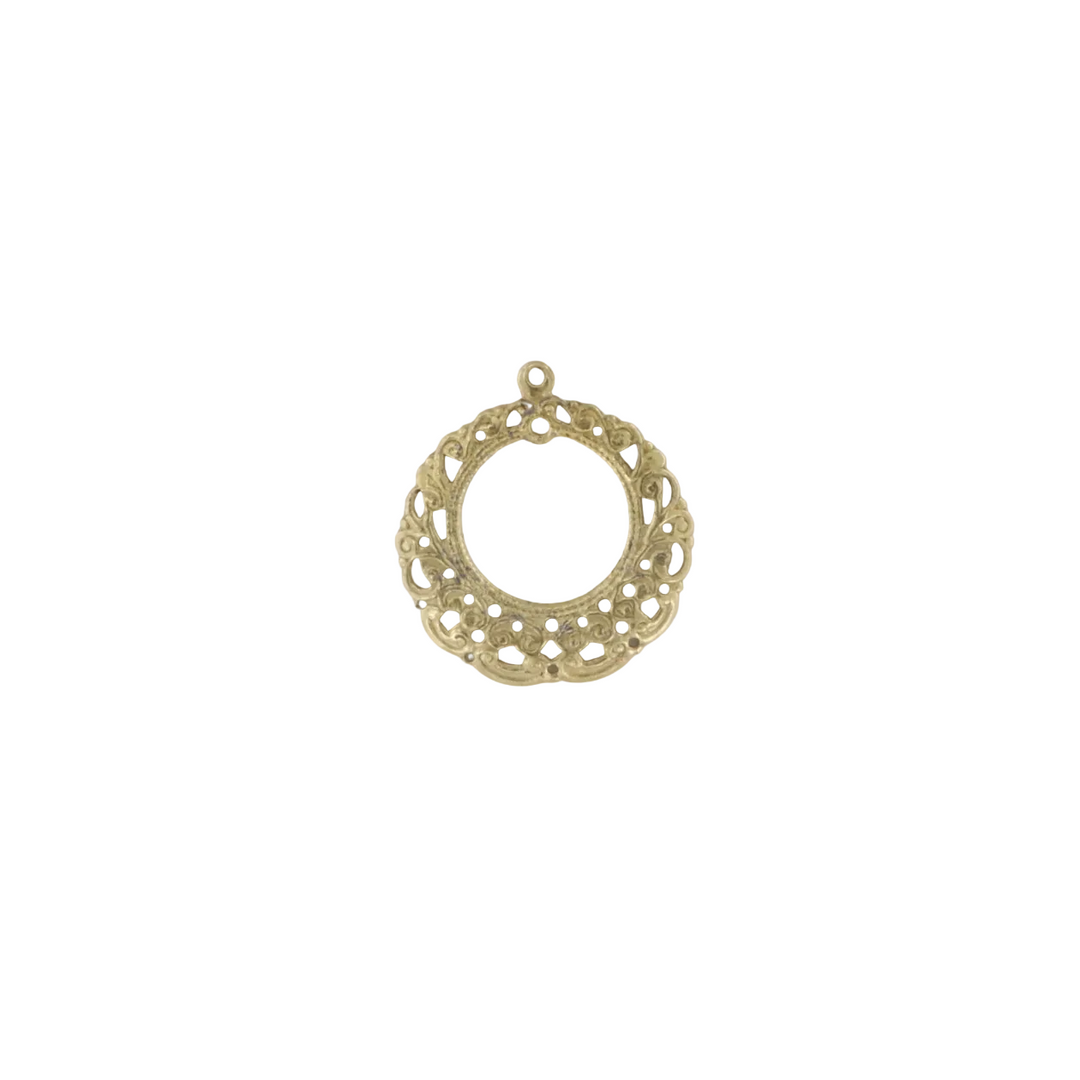 Find Vedhæng, filigran, cirkel, forgyldt messing, 35x32mm hos  Beadhouse of Copenhagen i dag. Husk gratis fragt over 400kr.