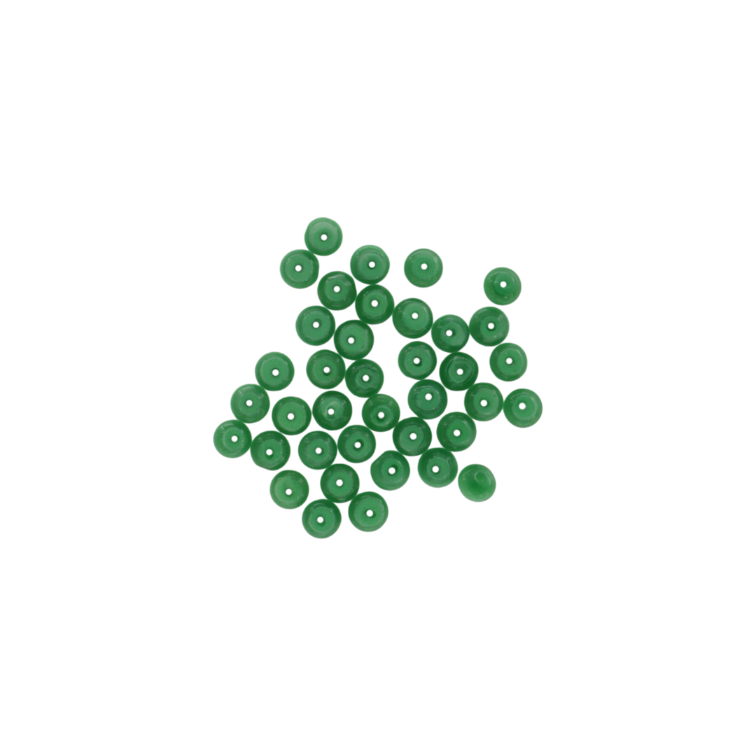 Find Glasfiberperler, runde, flade, mørkegrøn, 6x3 mm, 10 stk hos  Beadhouse of Copenhagen i dag. Husk gratis fragt over 400kr.