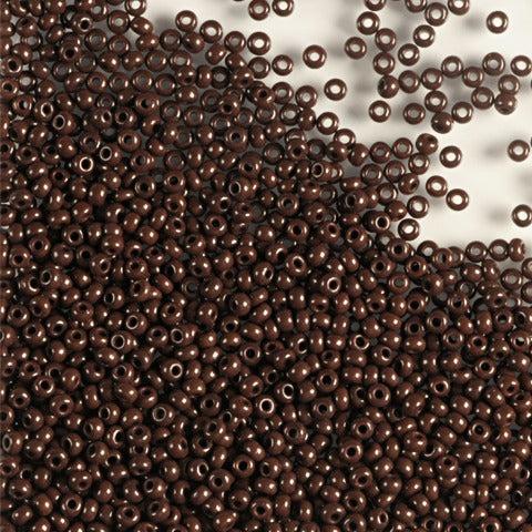 Preciosa Seed Beads - Brune Glasperler, Preciosa, Natural Opaque Dark Brown, Storkøb