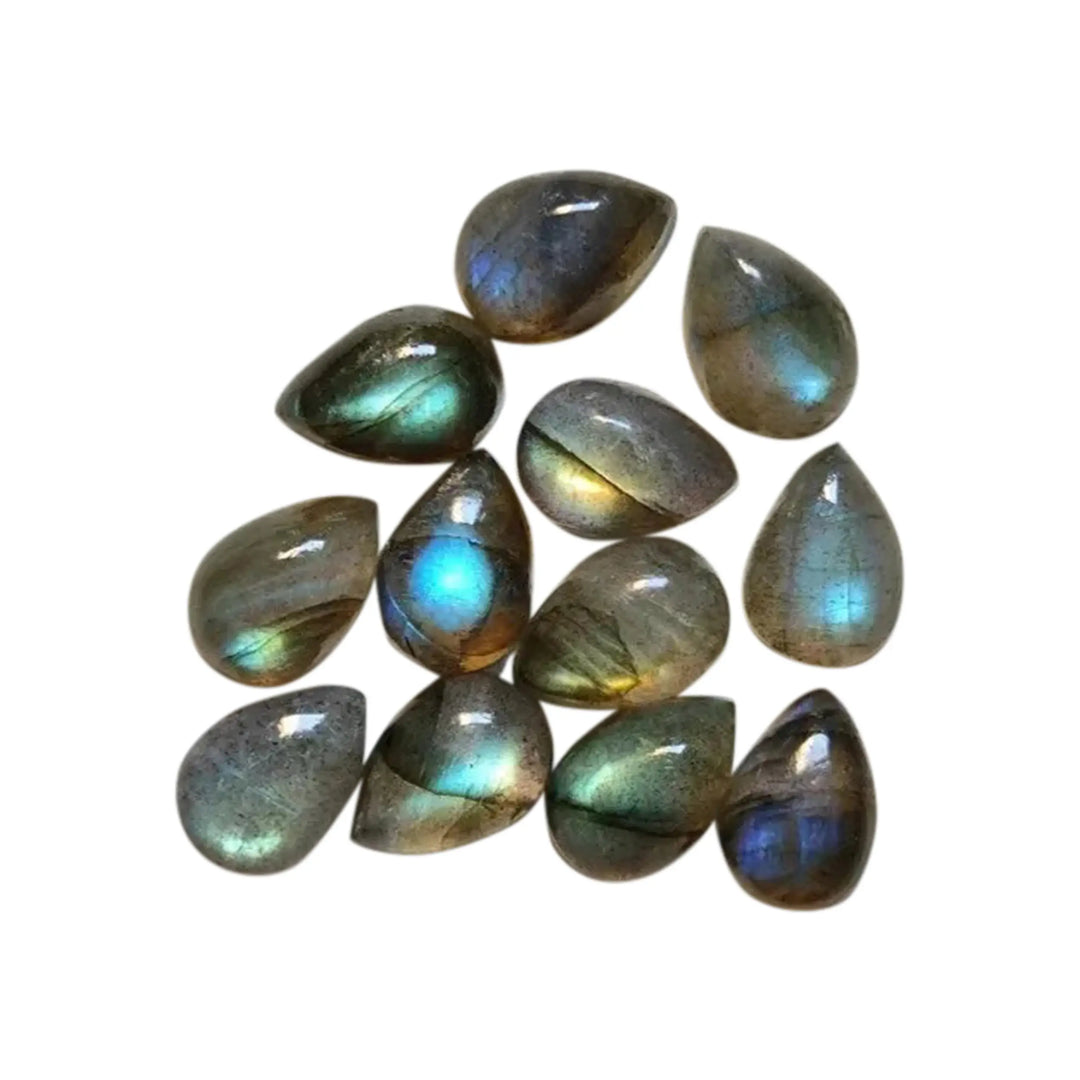 Cabochon, labradorit, dråbe, 10x15mm, 1-10stk 