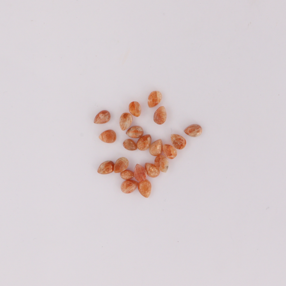 Cabochon, solsten, dråbeform, 1-10stk, flere varianter 