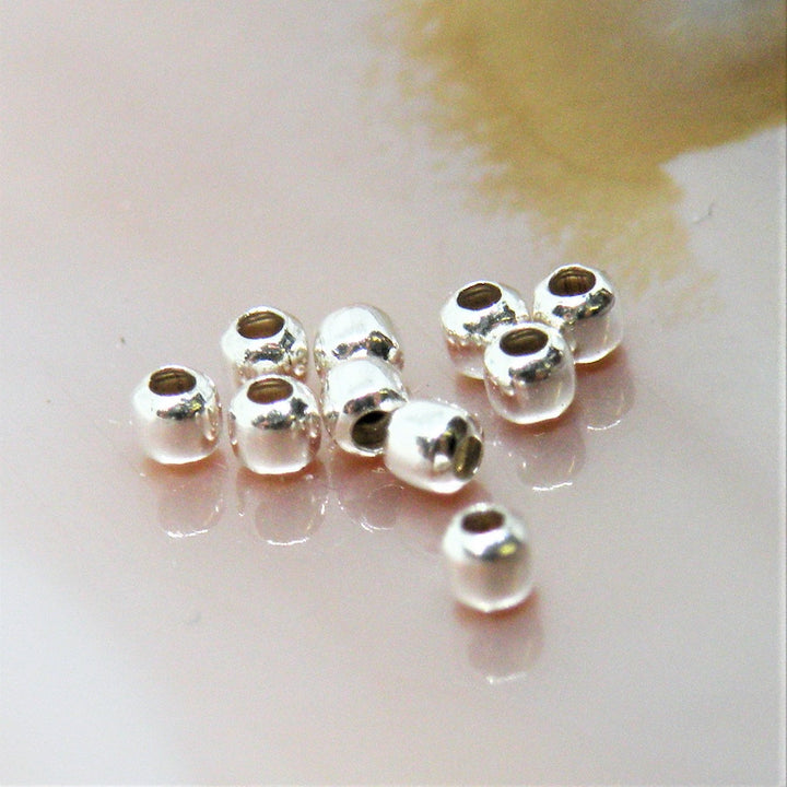 Wireklemme perler i sterlingsølv, runde, 2,2 mm PL2,2