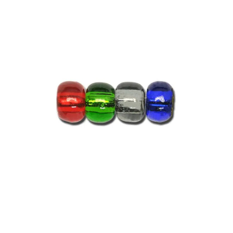 Mixed store glasperler, preciosa, 8 mm transparente silver lined