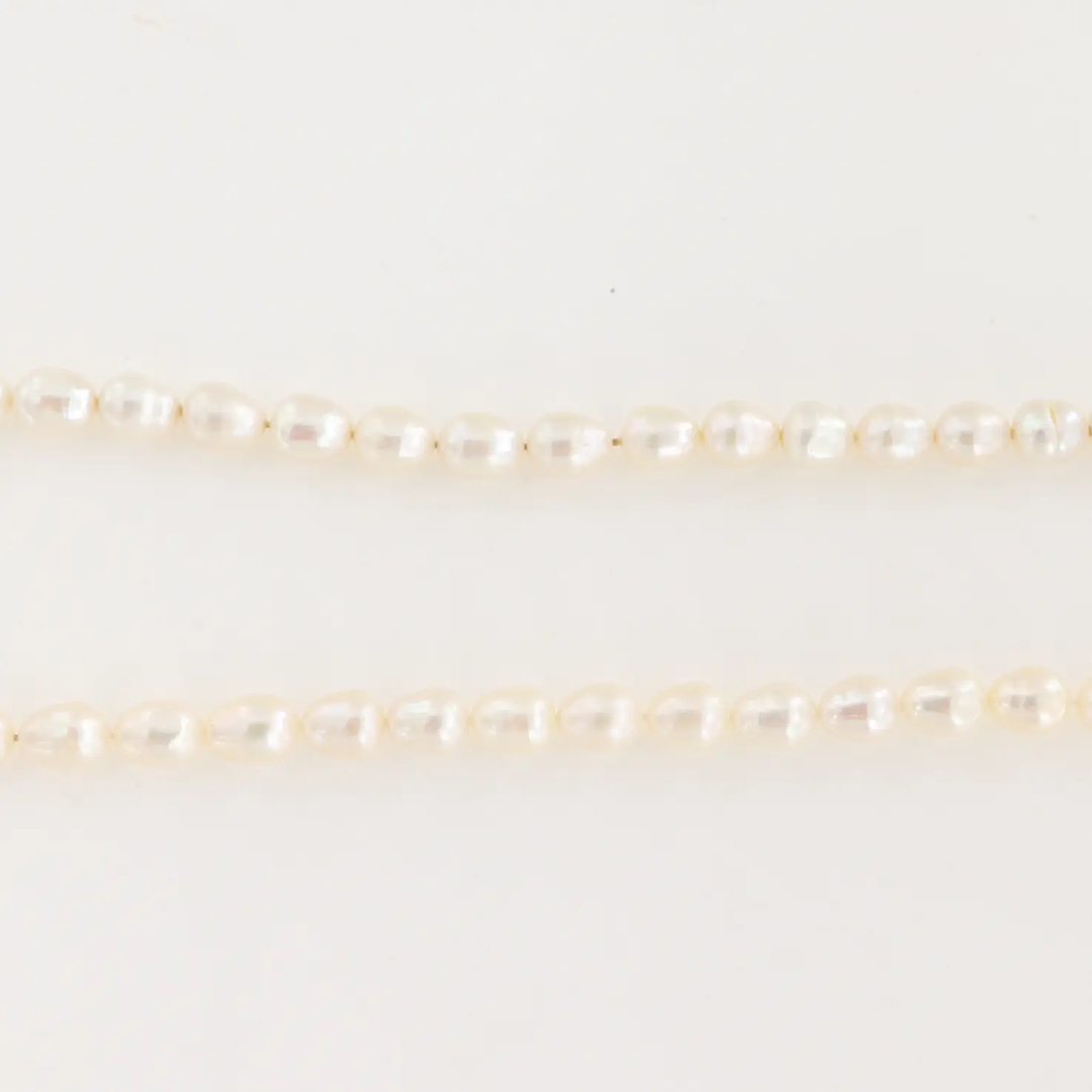 Ferskvandsperler, string, hvid rice, 37 cm/ 7 x 9 mm Greece