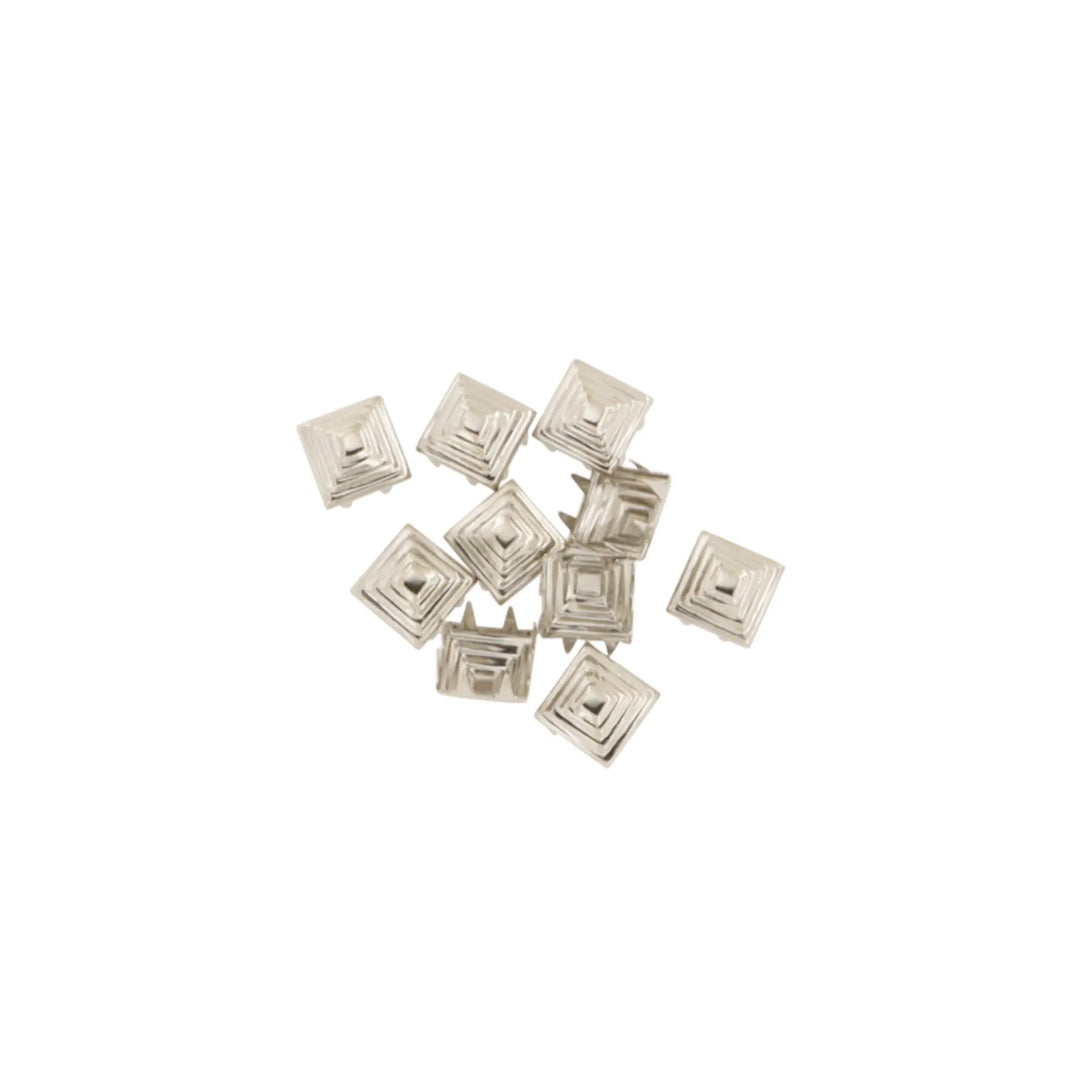 Nitter, pyramideformede m. mønster forsølvet messing, 10-100 stk Beadhouse of Copenhagen