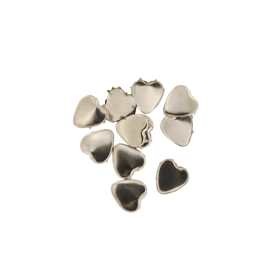 Nitter, fladt hjerte, forsølvet messing, 10-100 stk Beadhouse of Copenhagen