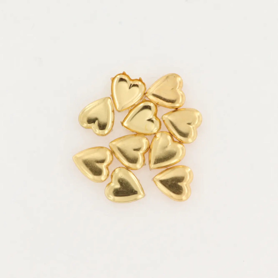 Nitter, rundt hjerte, forsølvet og forgyldt, 10-100 stk, flere varianter Beadhouse of Copenhagen