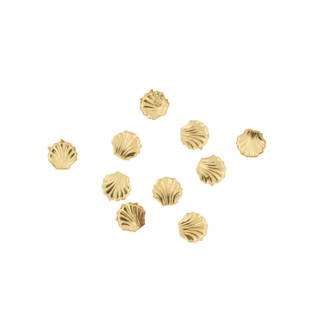 Nitter, muslingskal, forgyldt messing, 10-100 stk Beadhouse of Copenhagen