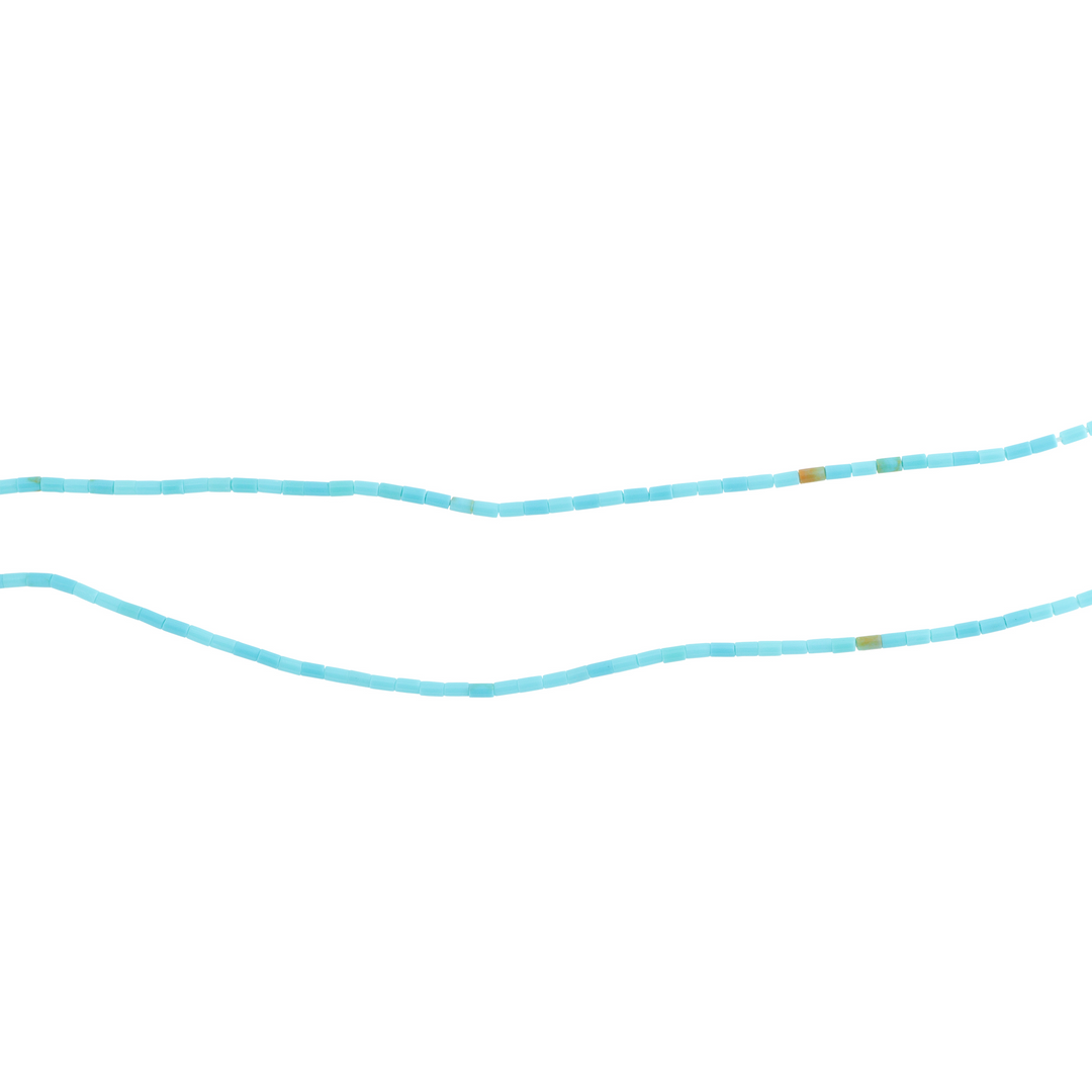 Smykkestensperler, String, Turkis Tube, 92 cm, 3 x 5 mm