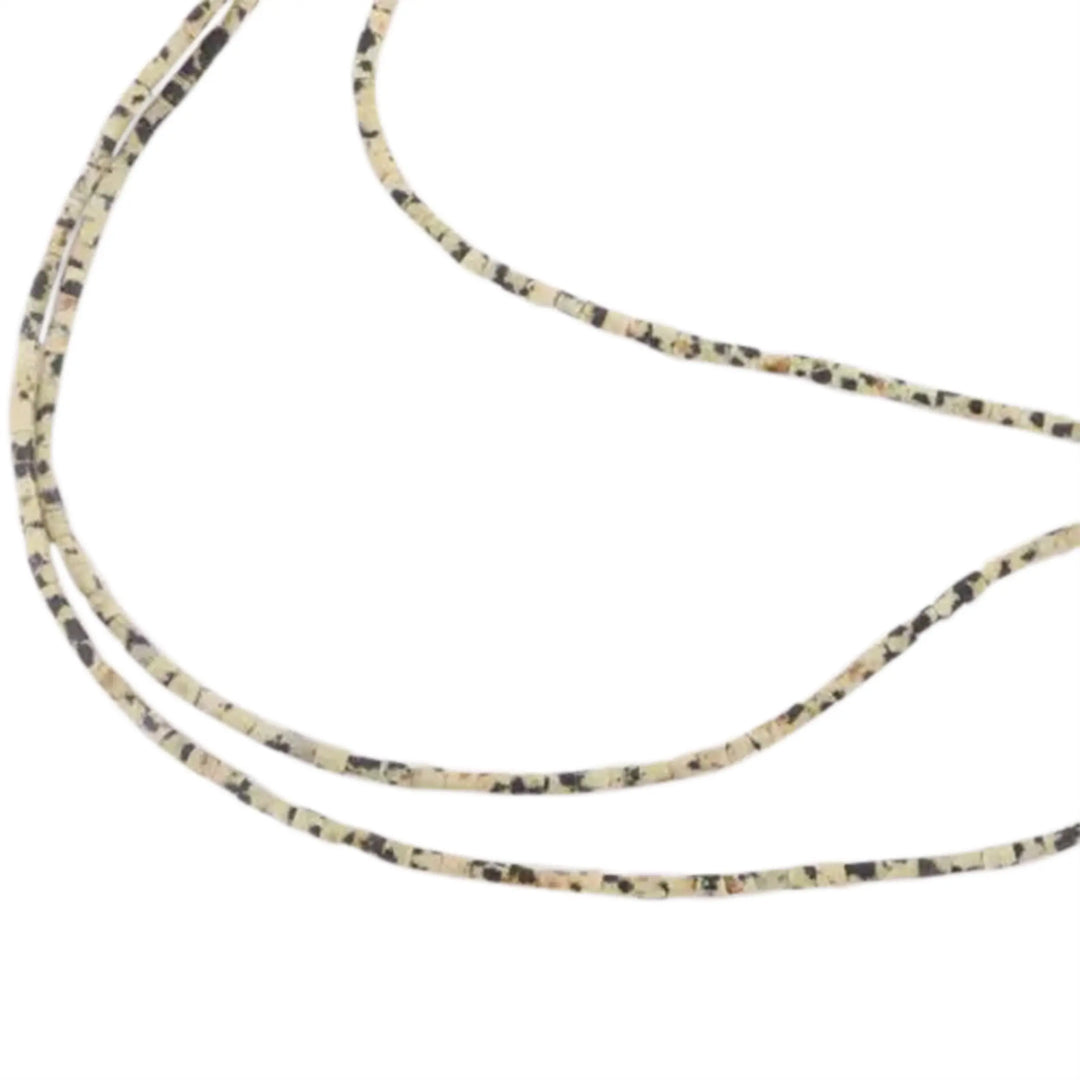 Smykkestensperler, string, dalmatiner jaspis mat, rør 2,5 x 3-3,5 mm 