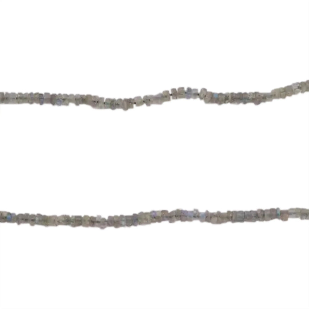 Smykkestensperler, string, labradorit rondel facetteret, 37,5 cm/4x2mm 