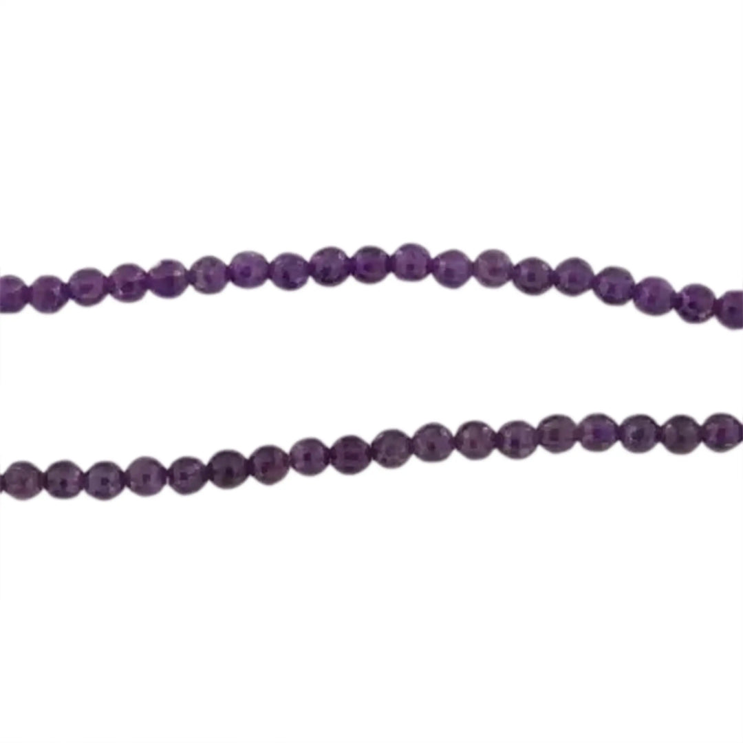 Smykkestensperler, string, ametyst rund facetteret, 45 cm/6 mm 