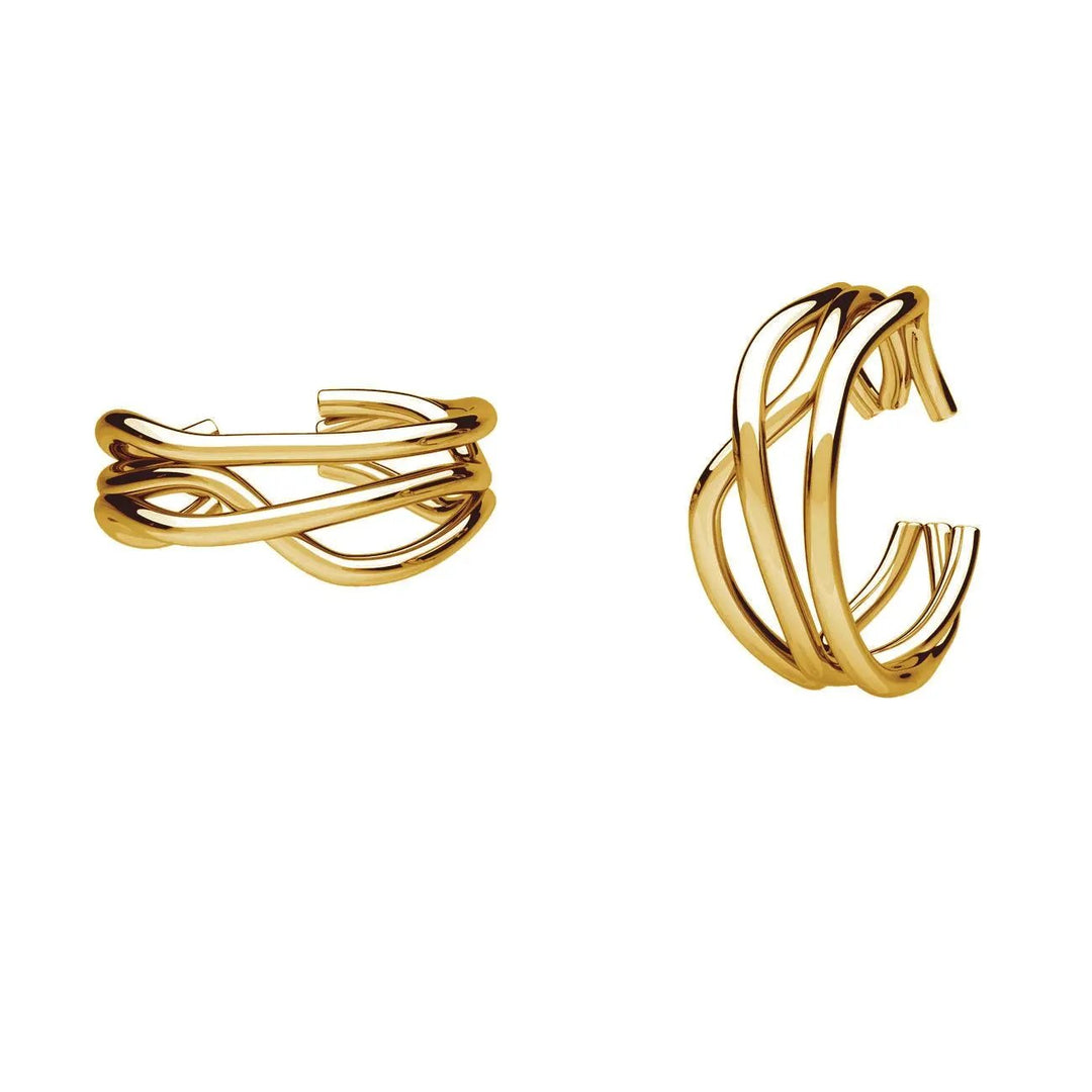 Øreringe, earcuff, sterlingsølv og forgyldt sølv 4x12 mm Silveks