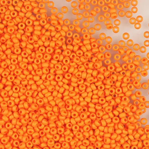 Orange glasperler, preciosa,  natural opaque dark orange, storkøb 